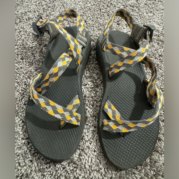 Chaco Shoes - Chacos Women’s size 10 sandals yellow and gray straps summer very good condition